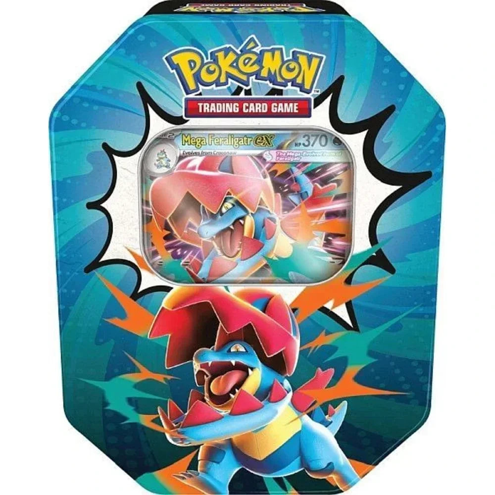 Pokémon Ascended Heroes Tin – Mega Feraligatr ex – voorzijde
