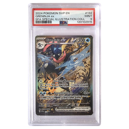 Greninja ex #132 PSA 9, certificaat 120102915 – voorzijde