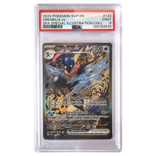 Greninja ex #132 PSA 9, certificaat 120102915 – voorzijde