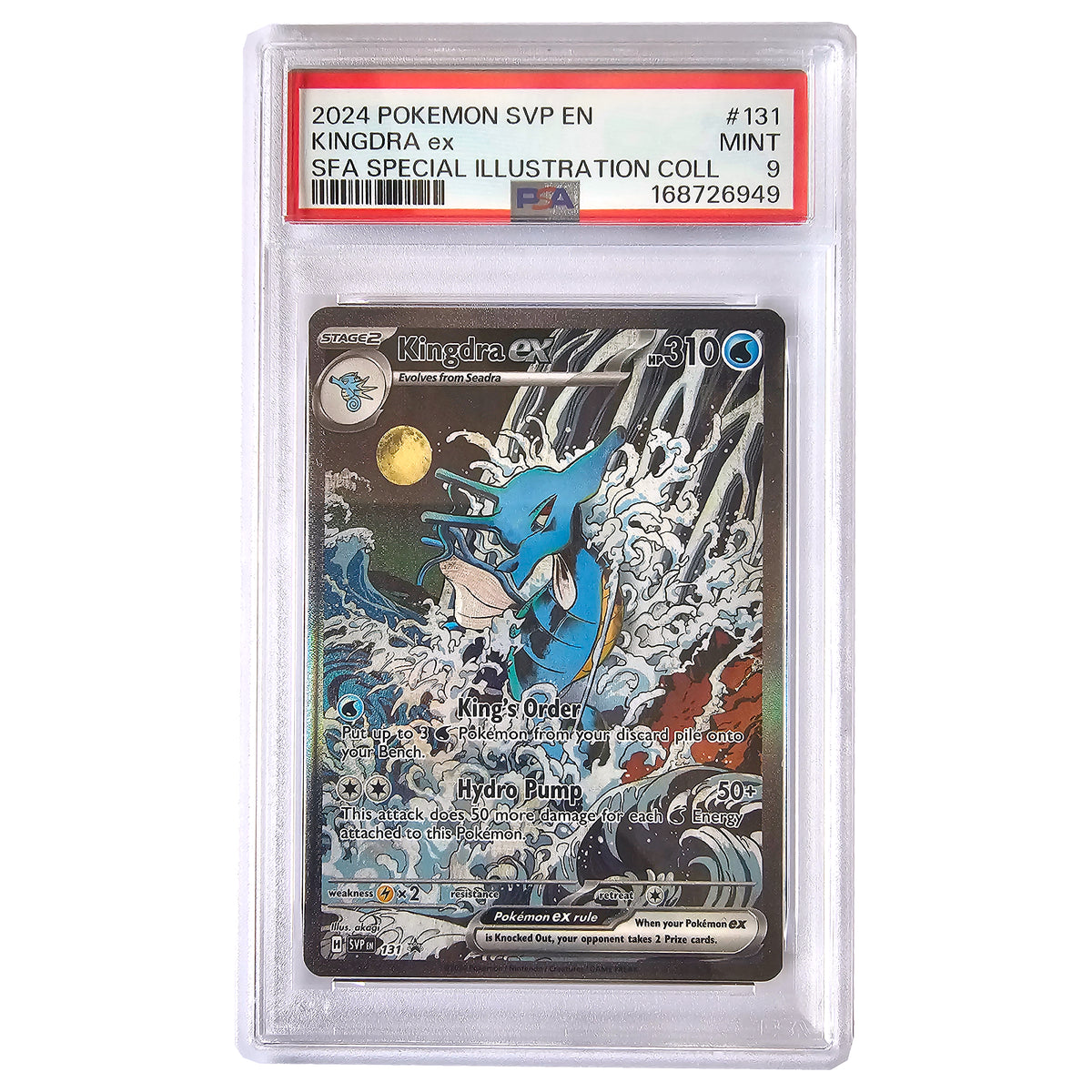 Kingdra ex #131 PSA 9, certificaat 168726949 – voorzijde
