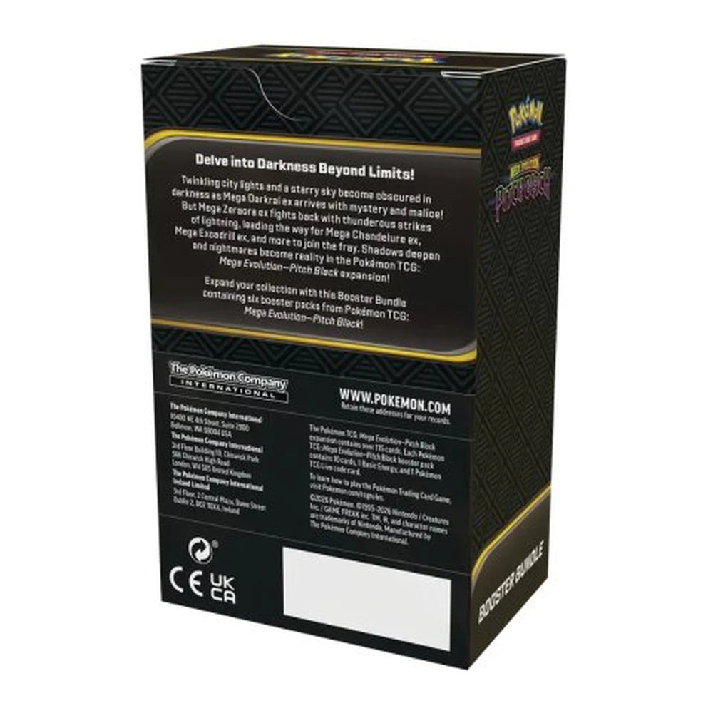 Pokémon Mega Evolution Pitch Black Booster Bundle met 6 boosters – achterzijde