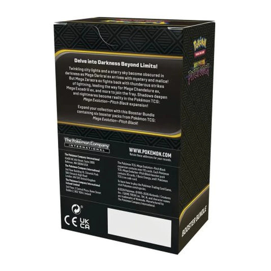 Pokémon Mega Evolution Pitch Black Booster Bundle met 6 boosters – achterzijde